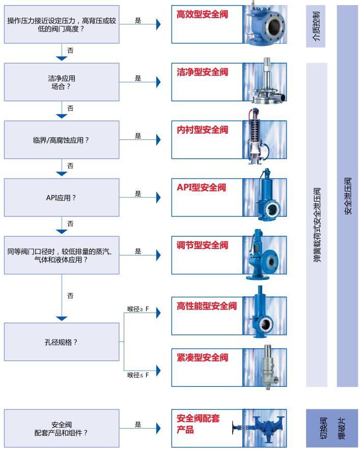 leser莱斯安全阀产品选型示意图